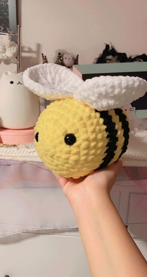 BIG BEE | Crochet Busy Bee Plushie | Soft Bumblebee Amigurumi | Black Yellow Cute Plush free crochet toy patterns amigurumi teddy bears #freecrochettoypatternsamigurumiteddybears #crochet #crochettoy #crochetpattern #crochetpatterns 1.1079 Crochet Patterns Bee, Crochet Bee Plush, Cute Crochet Decor, Crochet Mini Plush, Big Crochet Projects, Bumblebee Plush, Yellow Amigurumi, Bee Plushies, Big Plushies