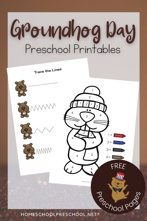 Preschool Groundhog Activities, Pre K Groundhog Day Crafts, Groundhog Day Activity, Groundhog Day For Preschool, Prek Groundhog Day Activities, Ground Hog Day Preschool Activities, Groundhog Crafts For Preschoolers, Groundhog Day Crafts For Kids Free, Groundhogs Day Kindergarten