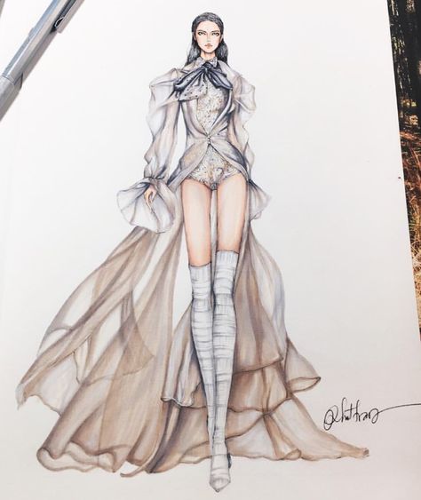 @galialahav Haute Couture Spring 2017 by @eris_tran| Be Inspirational❥|Mz. Manerz: Being well dressed is a beautiful form of confidence, happiness & politeness Sports Fashion Illustration, Sports Fashion Design, Fashion Design Sketch, Fashion Illustration Sketches Dresses, Fashion Design Sketchbook, Fashion Sketches Dresses, Fashion Sketchbook, Fashion Sketch, Fashion Illustration Dresses