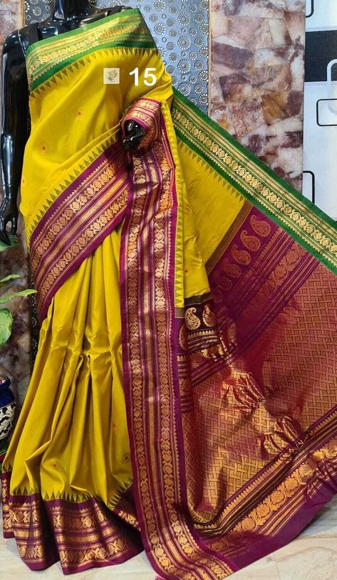 Excited to share the latest addition to my #etsy shop: Silk Mark Certified Pure Handloom Gadwal Silk Saree,Kuttu Zari Border,All Over Big Buttas,Rich Pallu,Traditional Handwoven Pure Zari Work https://etsy.me/3bIXOf1