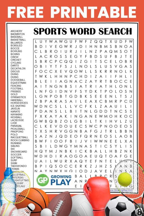 Sports Word Search Sports Word Search Printables, Sports Word Search, Football Word Search, Word Search Free Printable, Perceptual Activities, Fall Word Search, Archery Sport, Visual Perceptual Activities, Word Search Puzzles Printables