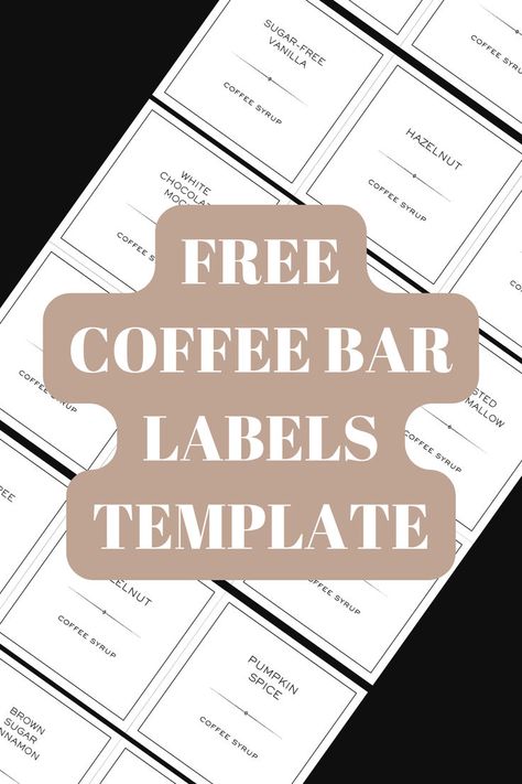 Get organized with our free templates printables! These coffee syrup labels are designed to enhance your coffee bar. Download our 2.5 x 2.5 in. free label templates printables and free labels templates printables now! Coffee Syrup Labels, Vanilla Syrup For Coffee, Syrup Labels, Coffee Station Ideas, Free Label Templates, Coffee Nook, Labels Printables Free, Coffee Syrup, Cozy Coffee