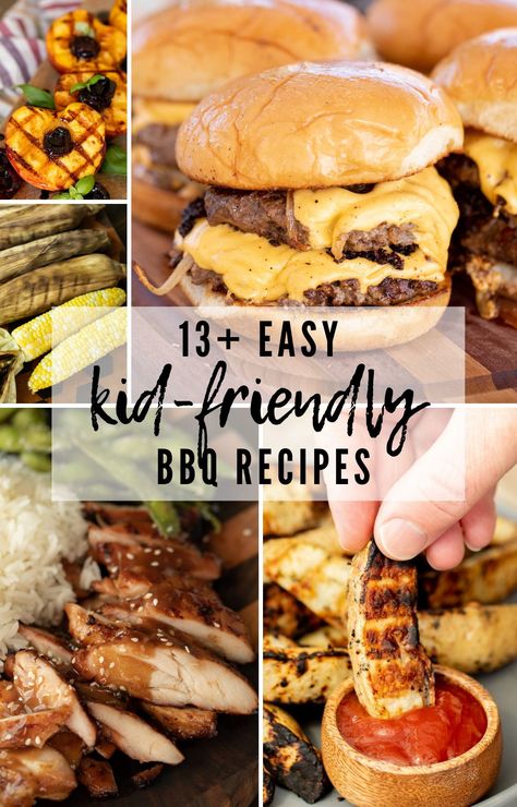 If you love BBQ but also have kids at home, you know how difficult it can be to grill something that everyone will eat. Today, Hey Grill Hey is here to help you come up with 13 EASY Kid-Friendly Grill Recipes that you can make and eat together. Easy Grill Recipes For Family, Easy Bbq Grill Recipes, Easy Cookout Food Grilling Recipes, Easy Recipes For The Grill, Kids Bbq Ideas, Beginner Grilling Recipes, Kids Grilling Recipes, Grilled Family Dinner Ideas, Family Bbq Recipes