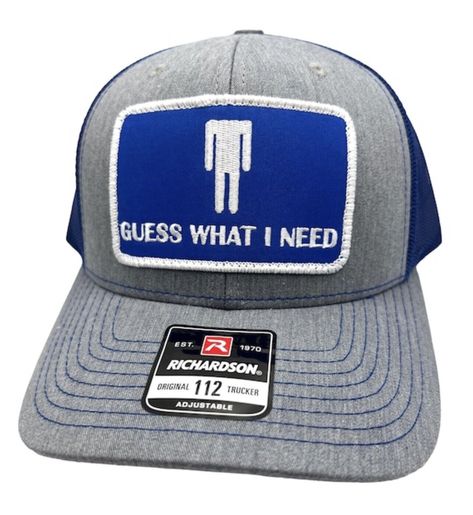 Guess What I Need Humor Funny Patch Richardson 112 Trucker Hat Cap Snapback Patch sewn to hat by a professional seamstress. Funny Hats For Adults, Funny Snapback Trucker Hat For Summer, Funny Trucker Hats, Funny Summer Snapback Trucker Hat, Funny Trucker Hat One Size, Unhinged Trucker Hats, Funny Trucker Hat, One Size Fits Most, Funny Trucker Hat, Funny Vintage Ads