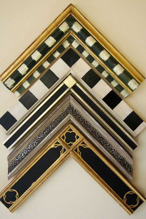 Art Deco Picture Frames, Ornate Frames, Unique Frames, Antique Frame, Art Frame, Gold Frames With Black And White Photos, Gold Frame Black Matting, Painted Frames, Black And White Photo Gold Frame