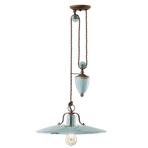 C1446 Retrò Country Pendant– Tower Lighting Pulley Light, Retro Pendant Lights, Tower Light, Rusted Metal, Outdoor Table Lamps, Farmhouse Lighting, Ceramic Pendant, Toilet Accessories, Handcrafted Ceramics