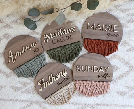 Boho Baby Boy, Hospital Signs, Baby Name Announcement, Name Announcement, Birth Announcement Sign, Announcement Sign, Bohemian Baby, Laser Ideas, Etsy Ideas