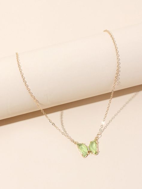 Mint Green  Collar  PMMA   Embellished   Fashion Jewelry Mint Green Jewelry, Collar Verde, Verde Jade, Prom Inspo, Embellished Fashion, Collared Greens, Butterfly Charm, Quince, Clip On