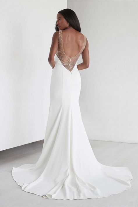 33 Best Pearl Wedding Dresses of 2021 Boho Chic Bride, Watters Bridal, Strapless Wedding Gown, Pearl Wedding Dress, By Watters, Open Back Wedding Dress, Celestial Wedding, Back Wedding Dress, Pearl Dress