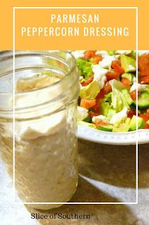 Pepper Parmesan Dressing, Portable Salads, Parmesan Peppercorn Dressing, Thm Salad, Southern Dressing Recipe, Peppercorn Dressing, Best Salad Dressing, Tastefully Simple Recipes, Parmesan Salad