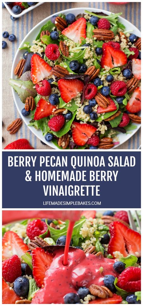 Berry Vinaigrette, Salad With Berries, Salad Recipes Healthy, Homemade Vinaigrette, Salad Quinoa, Life Made Simple, Harvest Salad, Berry Salad, Breakfast Bread