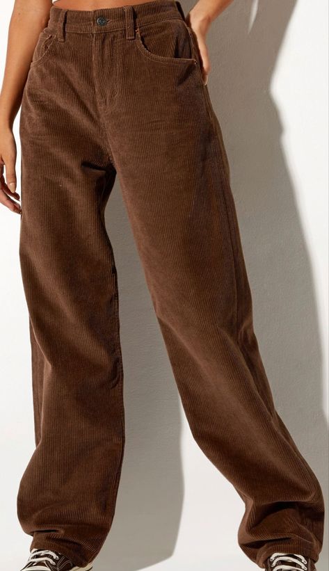 Curdoroy Pants Outfit Womens, Brown Courdory Pants, Brown Courdoroy Pants, Brown Corderoy Pants, Brown Full Length Corduroy Pants, Autumn Closet, Brown High-waisted Corduroy Pants, Brown Mid-rise Corduroy Pants, Corduroy Pants Outfit