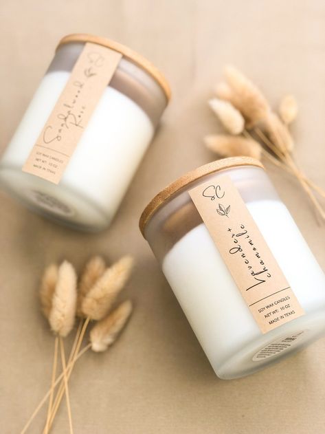 Candle Product Packaging, Best Candle Packaging, Scent Candles Aesthetic, Scented Candles Aesthetic Packaging, Candle Names Unique, Candle Container Ideas, Packaging For Candles, Cute Candles Aesthetic, Candle Marketing