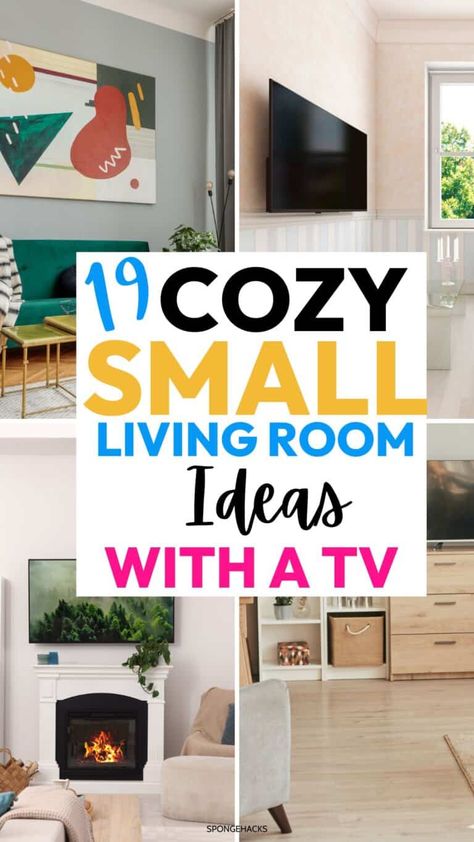 Studio Apartment Tv Ideas, Small Bedroom Tv Stand Ideas, Small Tv Living Room Ideas, Small Tv Den Room Ideas, Tv In Small Living Room, Small Tv Stand Ideas, Simple Living Room Ideas Apartment, Small Living Room With Tv Ideas, Small Tv Room Ideas