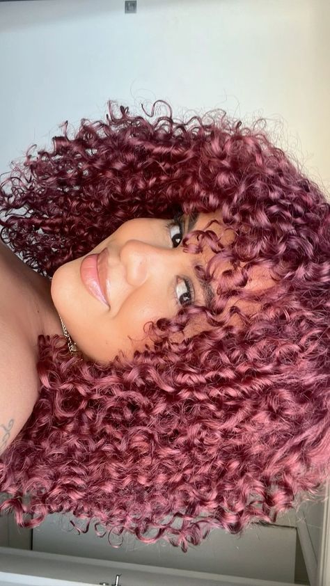 Cherry Red Hair Ideas for a Fiery Look Curly Red Hair Aesthetic Faceless, Burgundy Curly Hair Black Women, Red Hair On Curly Hair, Black Cherry Hair Color Curly Hair, Curly Cherry Red Hair, Cherry Curly Hair, Curly Colored Hair Aesthetic, Maroon Curly Hair, Short Wavy Red Hair