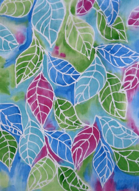 glue batik Batik Diy, Fall Art Projects, Tie Dye Crafts, Batik Art, Batik Design, Silk Art, Fabric Projects, Batik Fabric, Fabric Paint