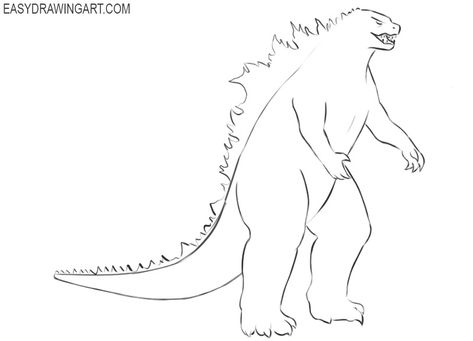 How to Draw Godzilla Godzilla Painting Easy, Godzilla Art Drawing, Godzilla Drawing Sketches, How To Draw Godzilla, Draw Godzilla, Godzilla Drawing, Godzilla Tattoo, Orca Art, Godzilla Kaiju