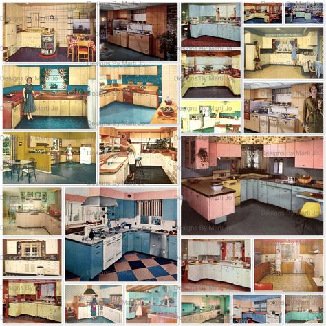 1950s Decor, Retro Appliances, 1950s House, Antique House, Retro Renovation, Paper Doll House, Grid Style, Vintage Printable, Antique Kitchen