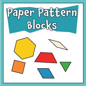 Free Paper Pattern Block Templates | Printable Pattern Block Shapes PDF Pattern Block Printables, Pattern Block Templates, Math Patterns, Printable Shapes, Activity Box, Art And Craft Materials, Recycled Projects, Numeracy, Paper Pattern