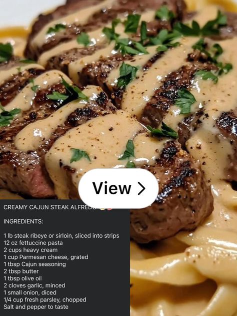 Lemon8 · Creamy Cajun Steak Alfredo · @CookWithTayyy✨ Cajun Steak Alfredo Pasta, Creamy Cajun Steak Alfredo, Steak Alfredo Pasta, November Dinners, Cajun Steak, Steak Alfredo, Cajun Cream Sauce, Cubed Steak, Fettuccine Pasta