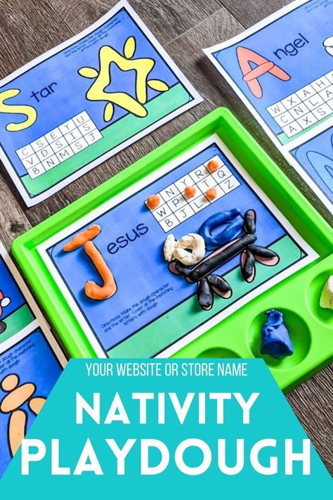 These free printable playdough mats are perfect for the holiday season! We love to pull this playdough activity out during Christmas and work those preschool fine motor skills! It has become a great conversation starter about the Nativity story too! Click through to download the free preschool mats today! Nativity Dramatic Play, Nativity Toddler Activities, Christmas Playdough Mats Free Printables, Bible Playdough Mats, Nativity Activities Preschool, Preschool Nativity Activities, Nativity Preschool Activities, Toddler Bible Crafts, Faith Activities