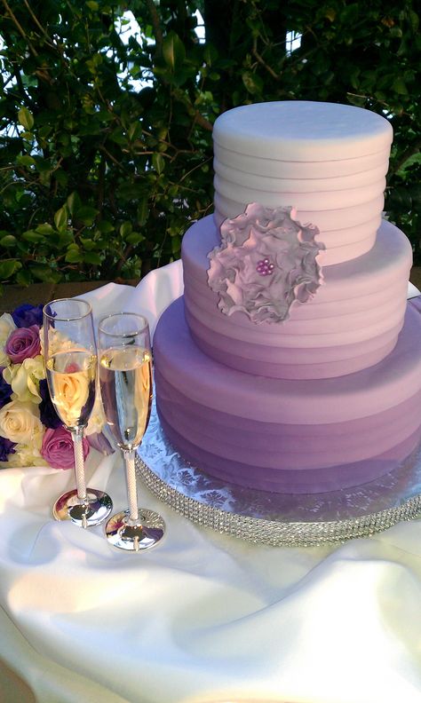 #Purple #Ombre #Weddingcake Wedding Cakes Creative, Wedding Cake Purple Ombre, Wedding Cakes Purple, Purple Ombre Cake, Cakes Purple, Cakes Creative, Ombré Cake, Crazy Wedding Cakes, Peacock Wedding Cake