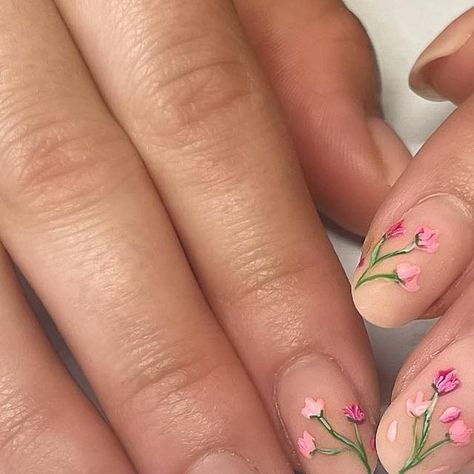 Alexa Migliorini on Instagram: "among the wildflowers🫶🏼✨ • • #springnails #nailart #nailartist #nailtrends #floralnails #naturalnails #nailinspo" Wild Flower Nails, Wildflower Nails, Eras Nails, Mini Nails, Gel Nails French, Among The Wildflowers, Flower Nail Designs, Casual Nails, Nails Fashion