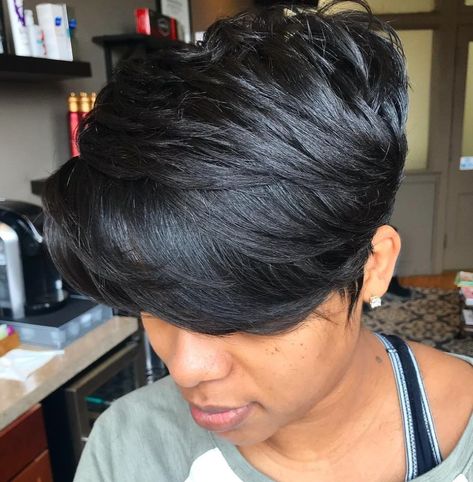 African American Tapered Pixie for Thick Hair Pixie For Thick Hair, Classy Short Haircuts, Tapered Pixie, Hairstyles For Thick Hair, Short Black Hair, Classy Hairstyles, Short Sassy Hair, Pelo Afro, Short Hairstyles For Thick Hair