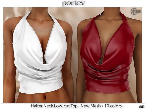 The Sims Resource - Halter Neck Low-cut Top Sims 4 Cc Download Clothes, Sims 4 Club Outfit, Sims 4 Backless Top, Sims 4 Halter Top, Sims 4 Cc Clothes The Sims Resource, The Sims 4 Cc Tsr, Sims 4 Cc Halter Tops, The Sims 4 Cc Tops Female, Sims 4 Accesory Tops