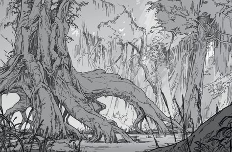 William Nanqing Niu Legend Of Korra Background, Korra Background, Spirit Energy, Forest Drawing, Perspective Drawing Architecture, Concept Art Tutorial, Pixel Art Tutorial, Landscape Concept, Background Drawing