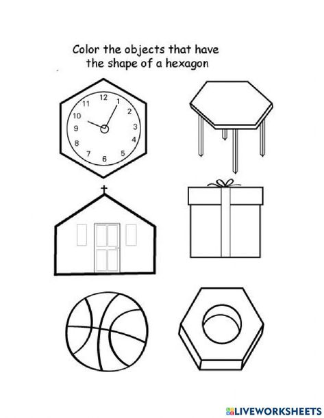 Hexagon Worksheets For Preschool, Plane Shapes, Shape Sort, 2d And 3d Shapes, Matching Worksheets, Worksheets For Preschool, Solid Shapes, 3d Shapes, 3d Shape