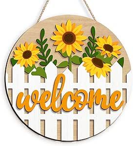 Home Welcome Sign, Welcome Door Sign, Sign For Front Door, Summer Porch Decor, Wall Decor Hanging, Welcome Door Signs, Summer Porch, Rustic Wooden Sign, Sign Wall Decor