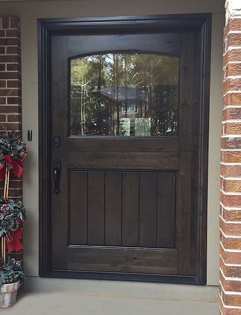 Extra wide Dutch door in knotty alder - still as practical today as it was in the 17th century, when it was first used. Wide Doors Entrance, Extra Wide Front Door Entrance, Wide Entry Door, Dutch Front Door Entrance, Oversized Front Door, Wide Front Door, Wide Front Doors, Wide Doors, Dutch Doors