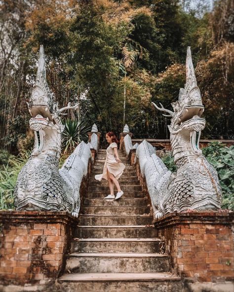 Good Instagram Posts, Chang Mai Thailand, Golden Buddha Statue, Jungle Temple, Miss Images, Thai Travel, Temple Thailand, Interior Murals, Thailand Holiday