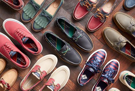 Sperry Boat Shoes for Men, Women, & Kids | Sperry Boat Shoes For Men, Sperry Boat Shoes, Boots Sneakers, Bold Stripes, Duck Boots, Mens Gold, Shoes For Men, New Trends, Stylish Men