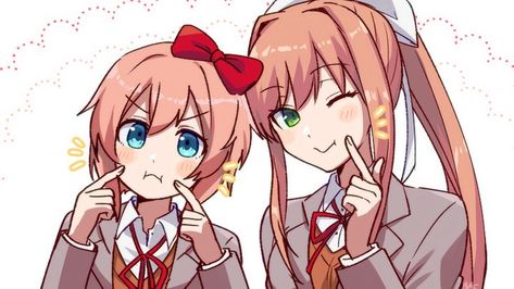 artist: @/nkpzpz [twitter] Sayori And Monika, Monika And Sayori, Sayori X Monika, Monika X Sayori, Best Friend Match, Doki Doki, Literature Club, Indie Games, Art Studies