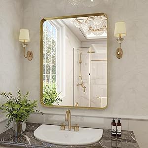 Beveled mirror bathroom