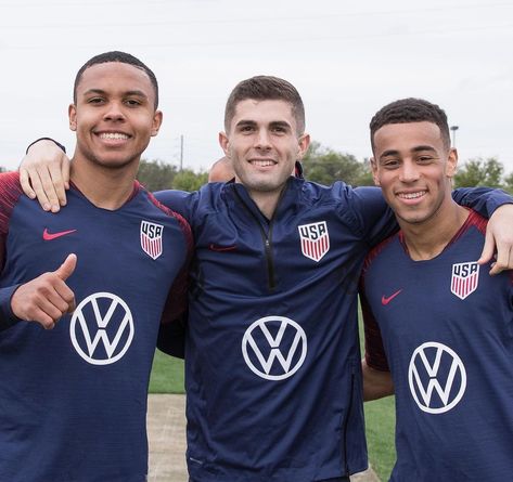 U.S. Soccer MNT on Instagram: “The young #USMNT trio of @cmpulisic, @tyler_adams14 and @west.mckennie are teaming up with @feedingamerica to raise money to ease food…” Tyler Adams, Christian Pulisic, Us Soccer, Raise Money, How To Raise Money, Chelsea, Instagram Profile, Sports Jersey, Soccer