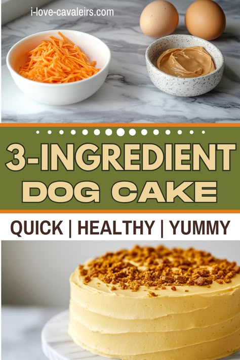 Celebrate your furry friend with this 3-ingredient dog cake recipe that’s quick, yummy, and healthy! With simple, pet-friendly ingredients, this homemade dog cake is easy to prepare and packed with flavor. Perfect for dog birthday ideas or as a fun homemade treat, this easy recipe will have your dog wagging their tail in delight. Discover how to make this healthy and delicious three-ingredient cake for dogs in no time! Dog Home Made Birthday Cake, How To Bake Dog Cake, Chocolate Dog Cake, Birthday Cake Dog Recipes, Birthday Treats For Dogs Easy, Dog Gotcha Day Cake, Recipes For Dog Cakes, Healthy Dog Birthday Cake Recipe, How To Make A Dog Cake Easy