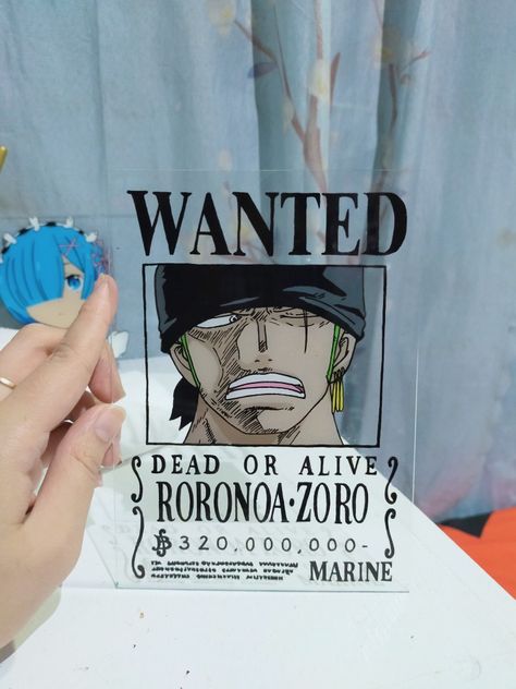 Zoro One Piece Glass Painting, One Piece Glass Painting, Anime Glass Painting, Anime Canvas Painting, Anime Canvas Art, Anime Decor, Zoro One Piece, Anime Room, Anime Crafts