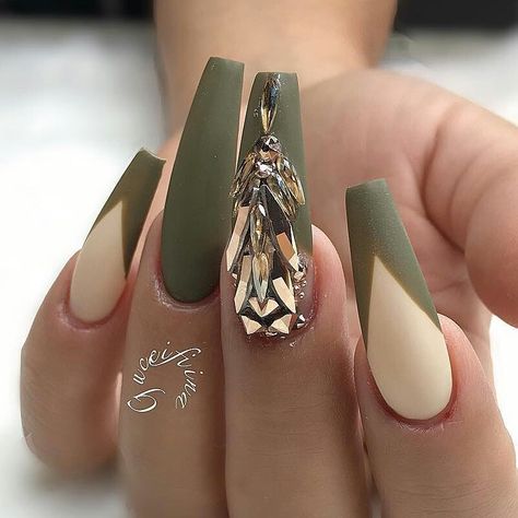 Green Acrylic Nails, Nails French Tip, Coffin Shape Nails, Thanksgiving Nails, Nails French, Nails Inc, Coffin Nails Designs, Bling Nails, Makati