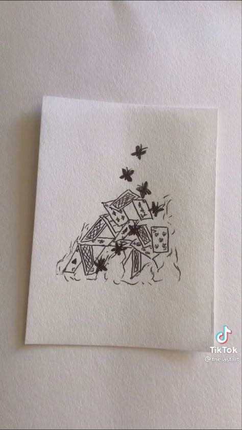 House Of Cards Tattoo, Tarot Card Tattoo Design Simple, Harry Styles Tarot Card Tattoo, Stars Tarot Card Tattoo, House Of Cards Aesthetic, Star Card Tarot Tattoo, Bts House Of Cards, House Of Cards Bts, Studio Ghibli Tarot Card Tattoo