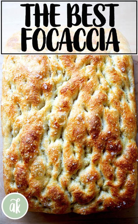 This is one of my favorite breads to make year round — I love it in the winter to serve with soups, and I love it in the summer to use for sandwiches. It takes 5 minutes to stir together the dough, but you have to plan ahead — it needs an overnight, refrigerator rise, but it's so worth the effort. #focaccia #bread #homemadebread Focaccia Bread With Sourdough Starter, Sourdough Starter Focaccia Bread, Foccacia Bread With Sourdough Starter, Sourdough Foccacia Recipe Discard, Fed Sourdough Starter Recipes, Fed Sourdough Recipes, Sourdough Facoccia Bread Recipe, Active Starter Recipes, Active Sourdough Recipes