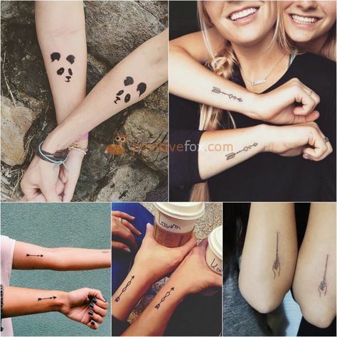 Best Friend Tattoos | Best friend tattoos are a great way to express how much your friendship means to each other | Explore more Best Friend Tattoos Ideas on https://positivefox.com Tattoos Best Friend, Tattoo Amigas, Small Friendship Tattoos, Best Friend Tattoo Ideas, Friend Tattoo Ideas, Matching Friendship Tattoos, Friends Tattoos, Unique Sister Tattoos, Small Best Friend Tattoos