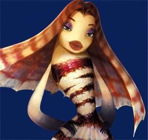 Lola is a stalker fish who resembles a cross between a Rabbit and a Badger and she is a villainess from Shark Tale. Shark Tale, Fish, Hair