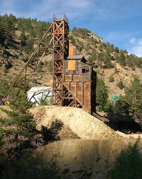 Gold Mine. An old abandoned gold mine , #Aff, #Gold, #abandoned, #gold #ad Gold Mine Illustration, Old Mining Town, Mining Architecture, Baby Doe, Minecraft Base, Model Scenery, Old Western Towns, Game Map, Garden Railroad