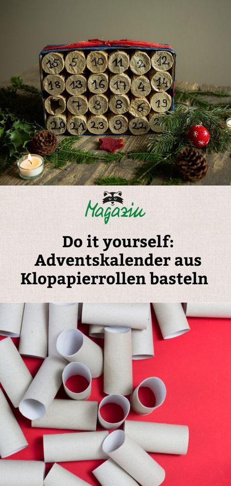 Ein selbst gestalteter Adventskalender ist persönlicher und lässt sich ganz nach eigenem Wunsch befüllen. Wie wäre es mit einer einfachen, kostengünstigen Upcycling-Idee? Wir zeigen dir, wie du einen Adventskalender aus Klopapierrollen basteln kannst. Darüber freuen sich Kinder und Erwachsene gleichermaßen. Do It Yourself, Advent Calendar, Advent, Do It, Holiday Decor