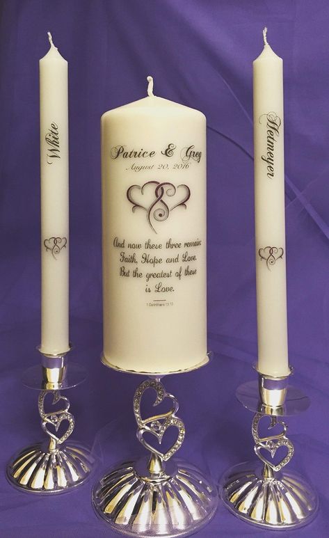 Personalized Unity Wedding Candle Set - Double Hearts-- To view further for this item, visit the image link. (This is an affiliate link) #specialtycandles Unique Unity Ideas, Unity Ideas, Wedding Unity Candle, Wedding Unity Candle Set, Wedding Ceremony Unity, Specialty Candles, Unity Candles, Wedding Unity Candles, Unity Candle Sets