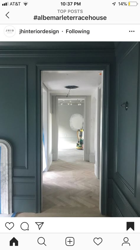 Farrow And Ball Inchyra Blue, Getting Prettier, Jessica Helgerson, Blue Hallway, Inchyra Blue, Santa Isabel, Dining Room Blue, Bedroom Wall Paint, Living Room Update