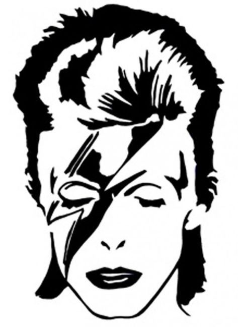 David Bowie David Bowie Stencil, Face Outline Tattoo, Bowie Blackstar, Bowie Ziggy Stardust, Face Outline, David Bowie Ziggy Stardust, Bowie Art, Outline Tattoo, Musician Art